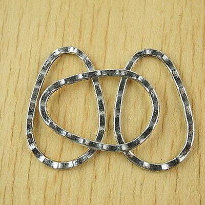 8pcs Tibetan Silver color egg shaped frame charms h2477