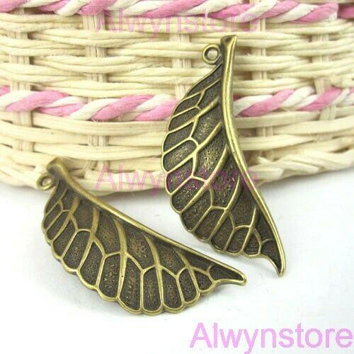 5pcs antiqued bronze leaf drop charms pendants G113