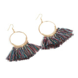 Fashion Bohemian Earrings Hook Tassel Fringe Boho Dangle Earrings Jewelry 1 Pair
