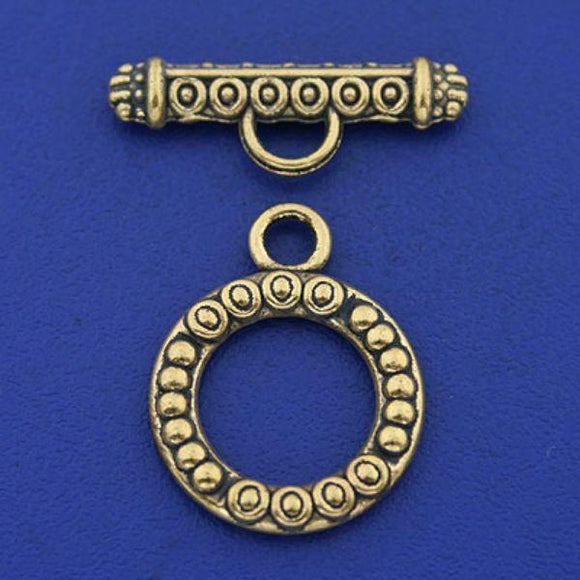 8sets dark gold circle toggle clasps h3306