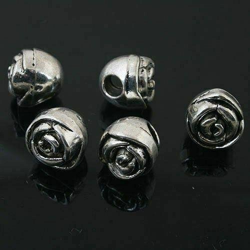 6pcs Tibetan Silver flower spacer Beads Fit European Bracelet l0121