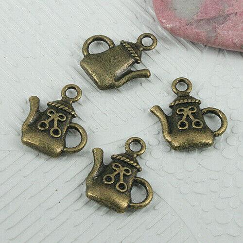 16pcs antiqued bronze color teapot design charms EF0640