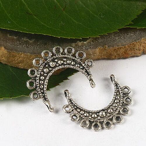 50pcs Tibetan silver moon shaped link connector h2672