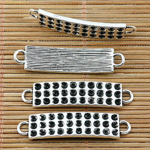 7pcs tibetan silver holes curved bar connector design DIY EF1501