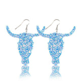 Fashion Jewelry Hook Earring Cute Cow Head sequins Leather earrings