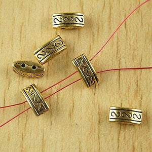 30pcs dark gold-tone 2 holes spacer beads h2076