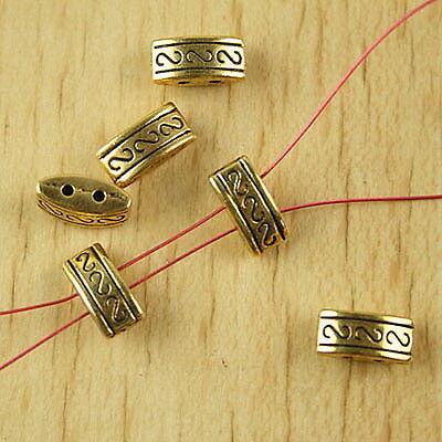 30pcs dark gold-tone 2 holes spacer beads h2076