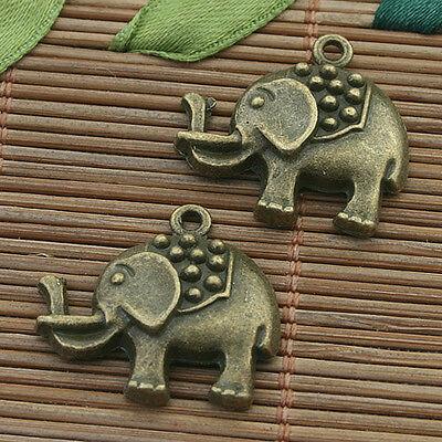 12pcs antiqued bronze elephant pendant h5042