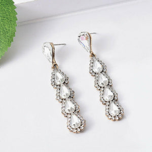 Fashion Jewelry Stud Earring Colorfull Diamond water drop Long Earring