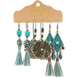 Fashion Jewelry Hook Earring geometric tassel Bohe Earring 3pair/set