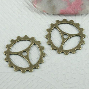 16pcs antiqued bronze color gear design charms EF0604