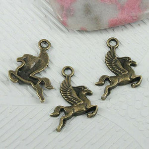 16pcs antiqued bronze color flying horse design charms EF0585