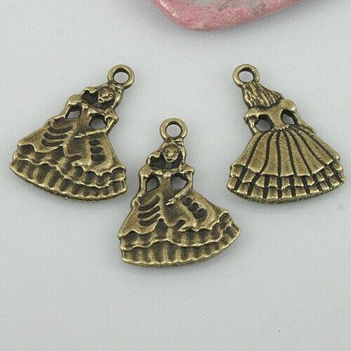 8pcs antiqued bronze color charmming lady charms EF0546