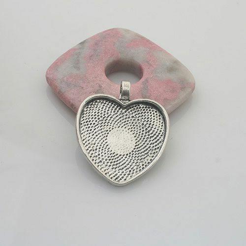 5pcs Tibetan Silver color heart shaped pendant charm settings G1989