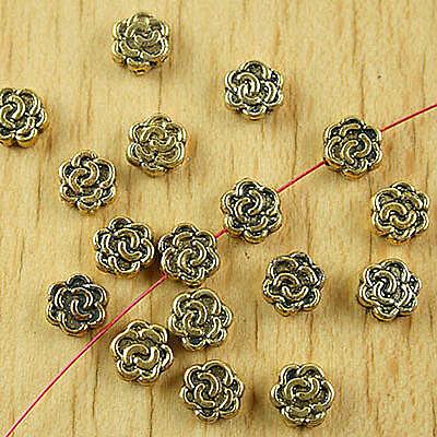 50pcs dark gold-tone flower spacer beads h1832