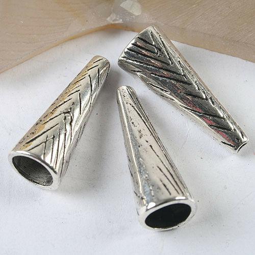 6pcs dark silver tone Cone spacer beads 28x10mm h3590