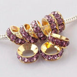 PICK !Multi-styles Crystals European Big Hole Spacer Beads DIY making bracelet