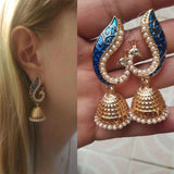 Fashion Jewelry Stud Earring The peacock Pearl lantern Retro Earring