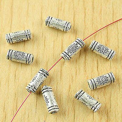 40pcs Tibetan silver columniform spacer beads h1781