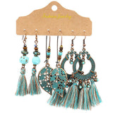 Fashion Jewelry Hook Earring geometric tassel Bohe Earring 3pair/set