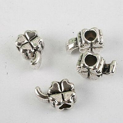 12pcs dark silver-tone flower bead fit bracelet 8276