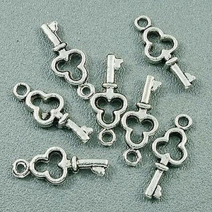 70pcs Tibetan silver Mini key charms findings h0579