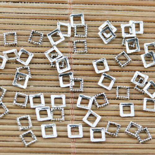 200pcs tibetan silver color squared shaped spacer frame charms EF2321