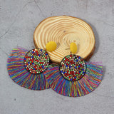 Fashion Bohemian Earrings Hook Tassel Fringe Boho Dangle Earrings Jewelry 1 Pair