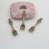 Two colors to choose floral spoon and fork design charms jewery making