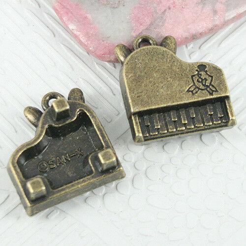 2pcs antiqued bronze tone simple piano music instrument pendant EF0905