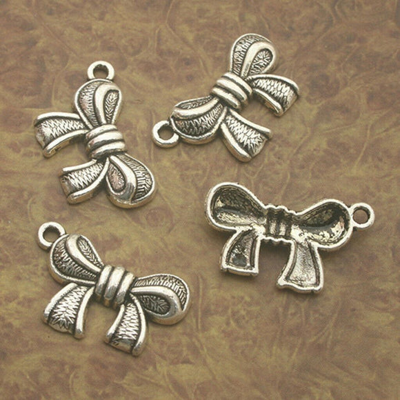 16pcs Tibetan Silve bowknot Charm pendants X0175