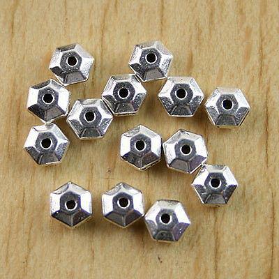 100pcs Tibetan Silver Octagonal Faceted Beads H0508