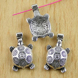 Tibetan Silver Turtle Charms 15 pcs H0030