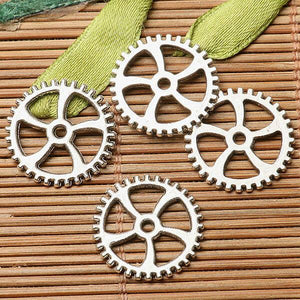 66pcs dark silver color gear parts  design charms  EF2764