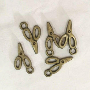 20pcs dark bronze color little scissor charms H0019