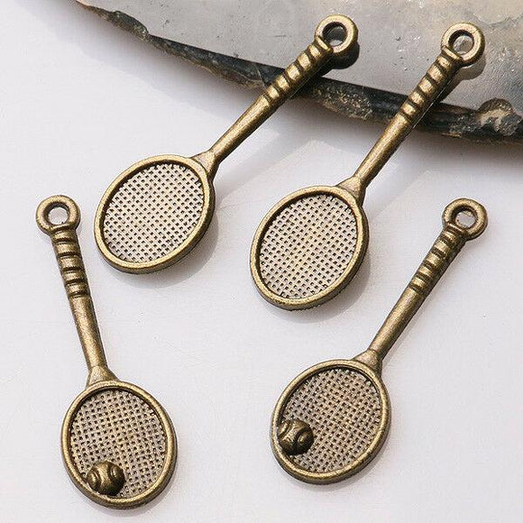 20pcs antiqued bronze color racket  design  charms  EF3350