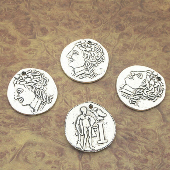 8pcs Tibetan Silver lady head charm pendants X0099