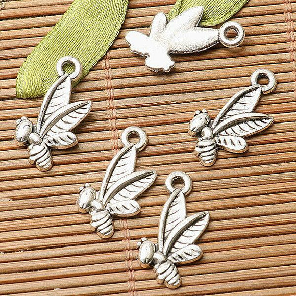 60pcs dark silver color little cute bee design charms  EF2779