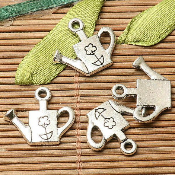 60pcs dark silver color  flower  watering can  design charms  EF2763