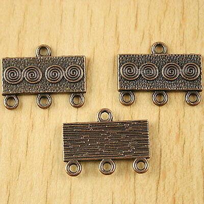 12pcs copper-tone 3 in 1 bar charms H2244