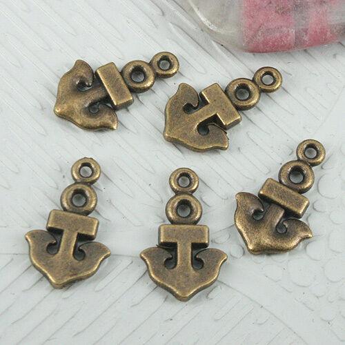 20pcs antiqued brass tone little anchor design charms EF0805