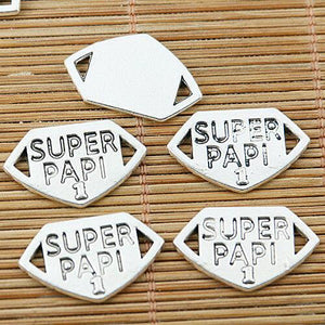 10pcs tibetan silver tone SUPER PAPI lettering connector EF1712