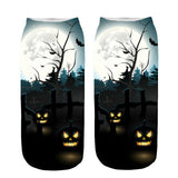 Halloween Socks pumpkin printed Sock Low Cut Ankle Socks one-side pattern only