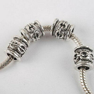 12pcs dark silver-tone lens bead fit bracelet 8138