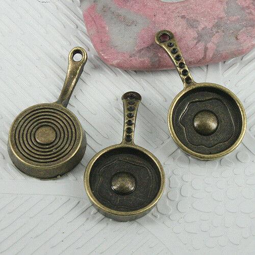 6pcs antiqued bronze color pan with egg design pendant EF0634