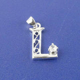 SILVER plated Alphabet Letters for 26pcs with Crystal Rhinestone pendant charms