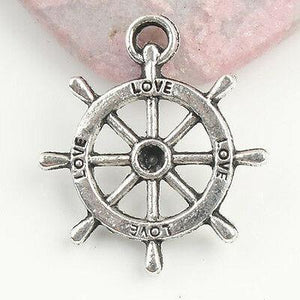 Tibetan Silver love rudder design charms 10pcs EF0021