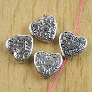 15pcs Tibetan silver crafted Heart-shaped beads H0135