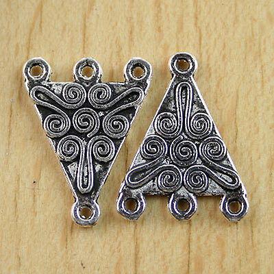 16pc Tibetan silver crafted triangle 3-to-1 links h0338