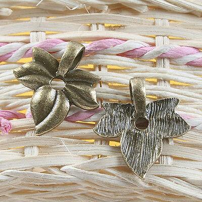 6pcs antiqued bronze leaf design pendant charm G762